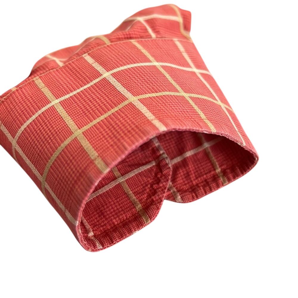 Scott Barber Mens Plaid Long Sleeve Orange Cotton Casual Button Down Shirt L - Picture 10 of 11